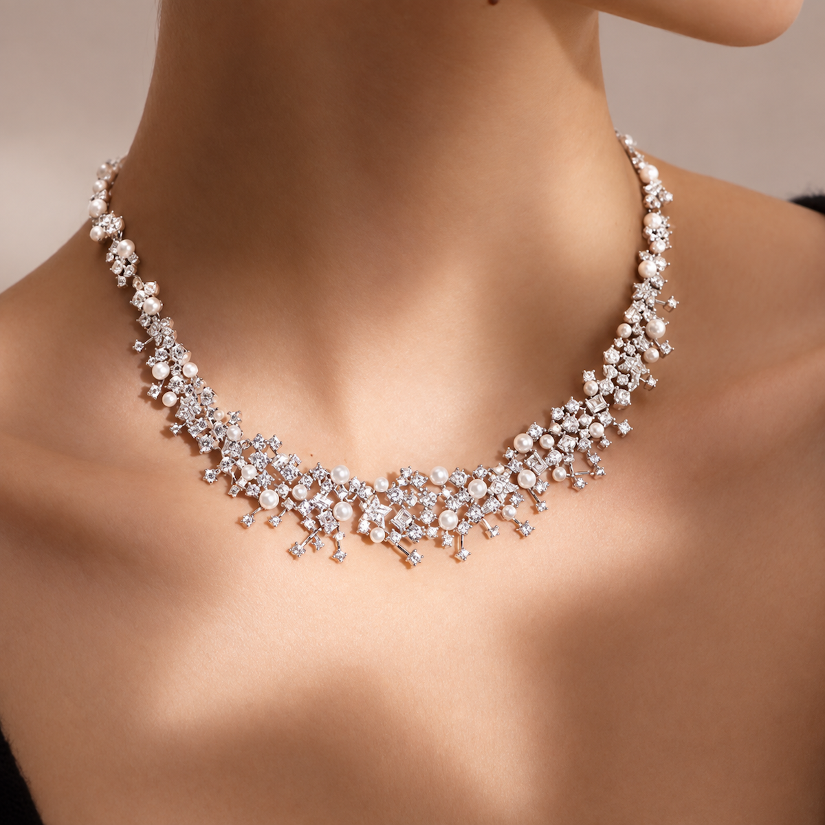 Sternenlicht-Perlen-Brautschmuck-Set