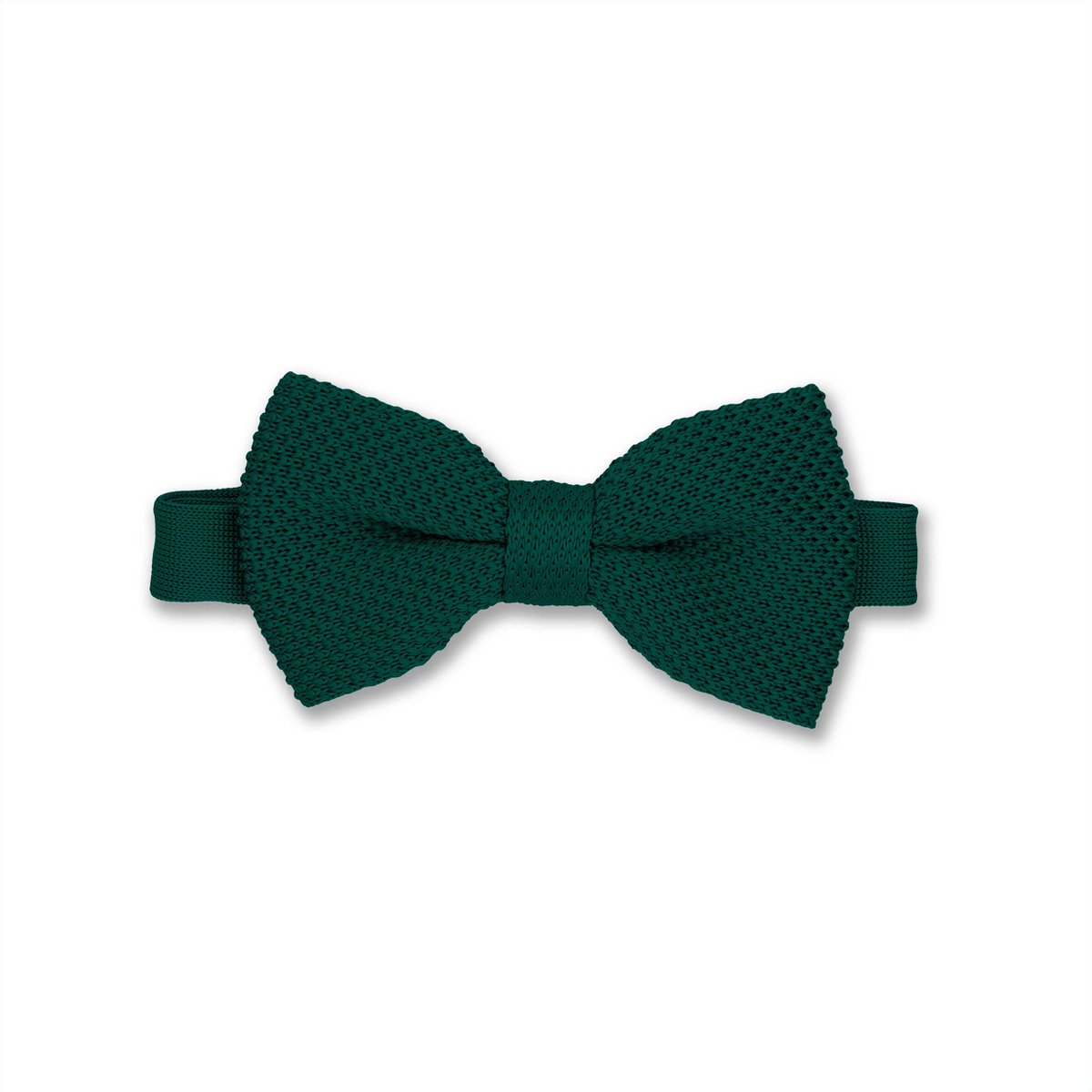 Green Knitted Bow Tie and Knitted Pocket Square Set