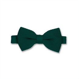 Green Knitted Bow Tie and Knitted Pocket Square Set