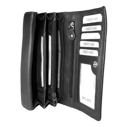 Leder-Damengeldbörse RFID - Leder-Damengeldbörse - Mundharmonika-Modell