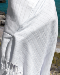 Asciugamano Sauna Hammam ILVA in cotone di bambù – Asciugatura rapida e leggero – Bianco - 180x100 cm