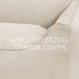 Wechselbezug Hundebett Box Bett Chelsea Cord gravel