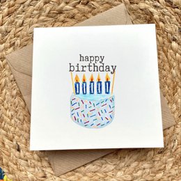 Karte Bday Cake Blau