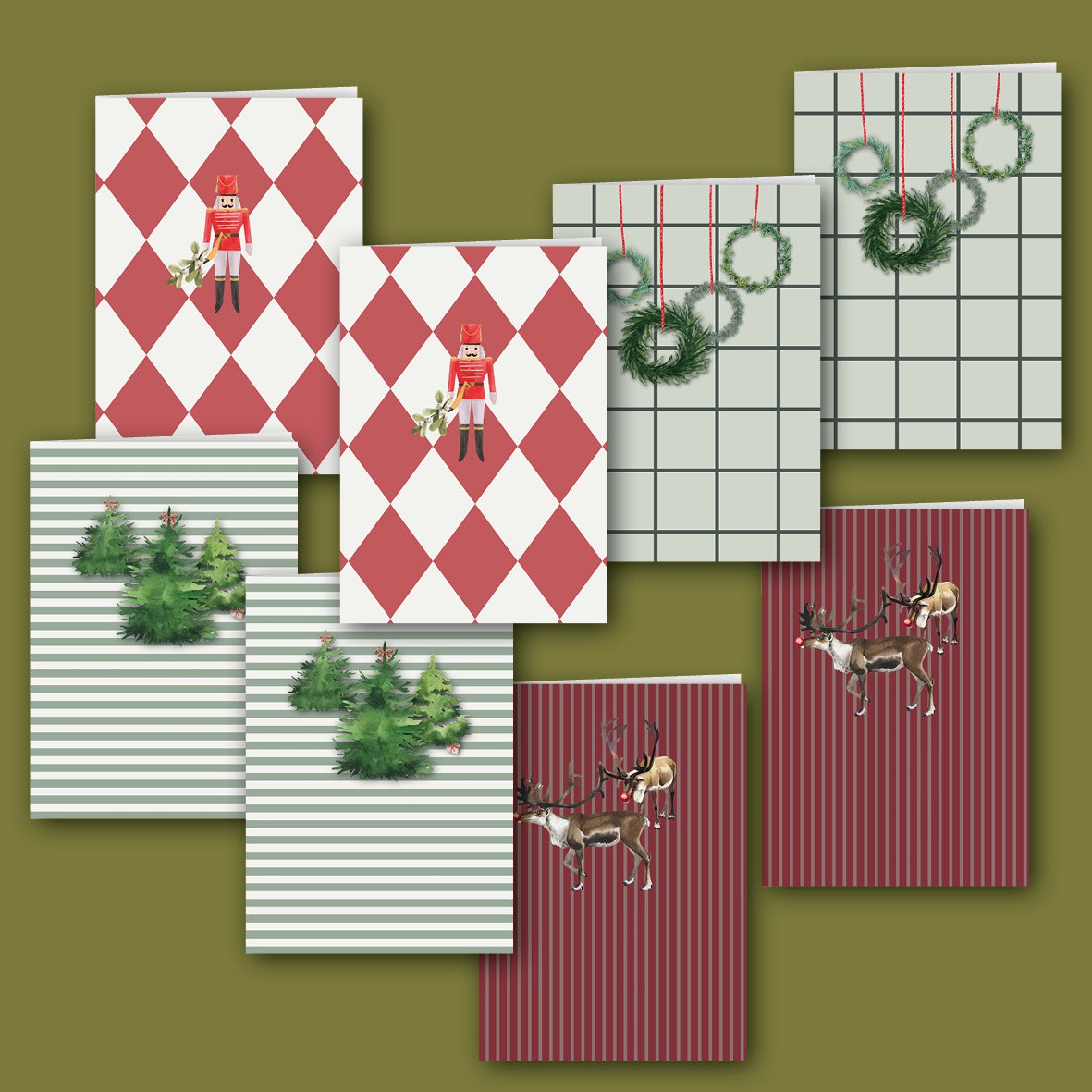 Juego de 8 tarjetas navideñas incl. sobre - Galleta de Navidad