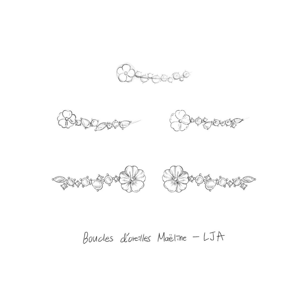 Pendientes trepadores Maëline - Oro rosa