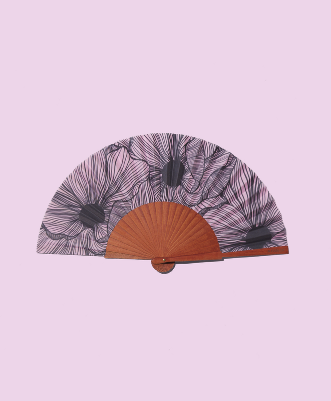 CHIC BLOOM ventilator - 23 cm - Pink og sort