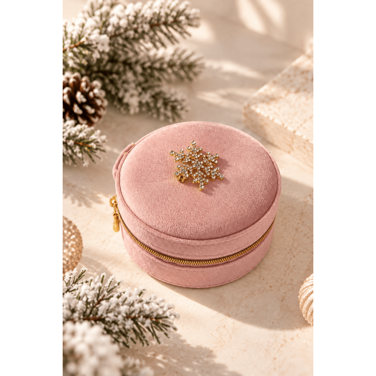 Snowflake - Portagioie in Velluto con Spilla Gioiello