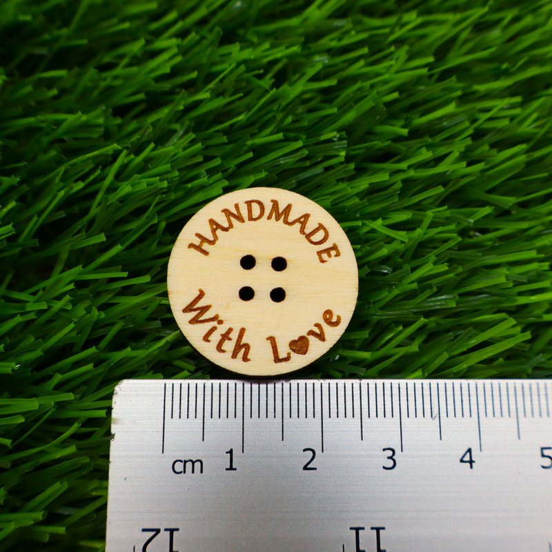 Custom Engraved Wooden Buttons for Knitting, Crochet, Sewing, DIY Materials
