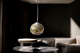 Hængende lampe linea flerfarvet bol | Glas vedhæng | Design hængende lampe