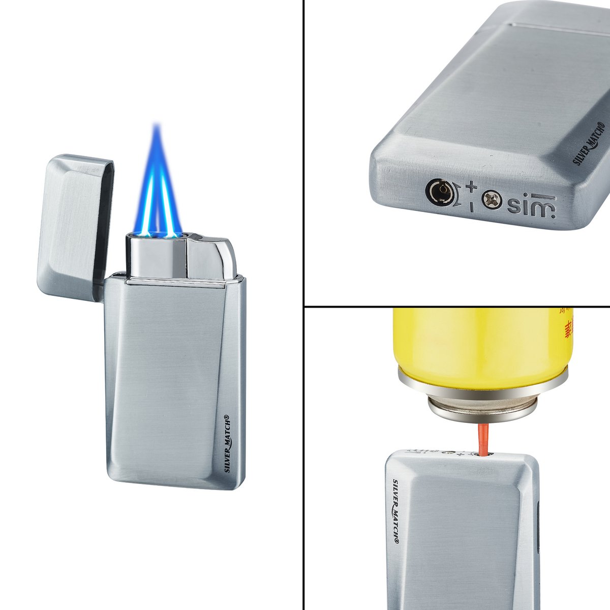 Briquet jet flame Sydney Silver Match