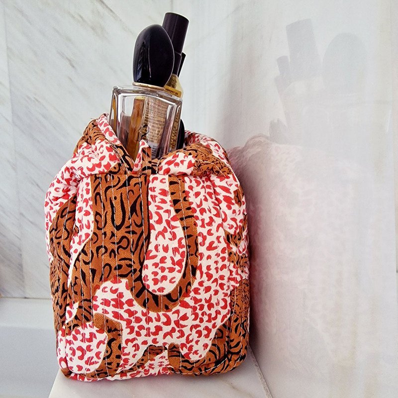 sac cosmétique fait main "h.Leopard"