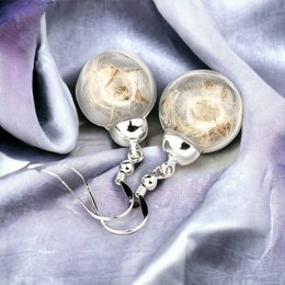 Echte paardenbloemoorbellen - 925 sterling zilver - elegante bloemensieraden - OHR925-12