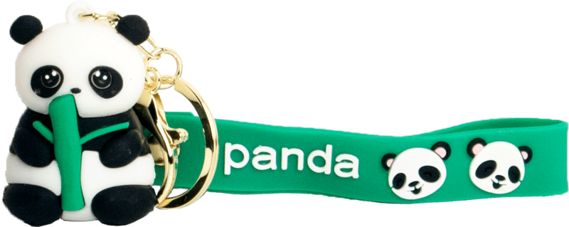 Edo Sleutelhanger Panda, 4.5x5cm, soft plastic, mix 12pcs
