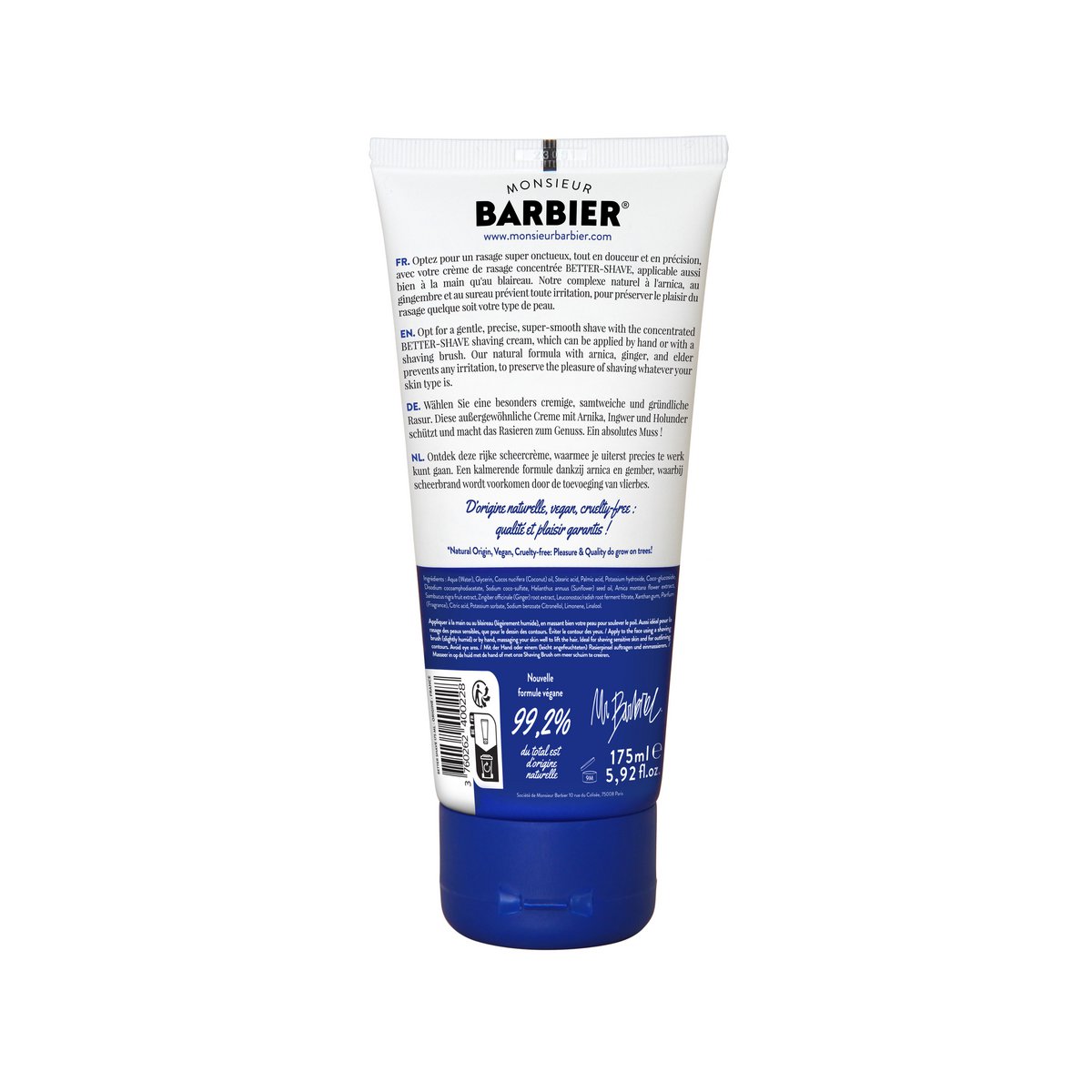 BETTER-SHAVE - Crema da barba naturale per uomo