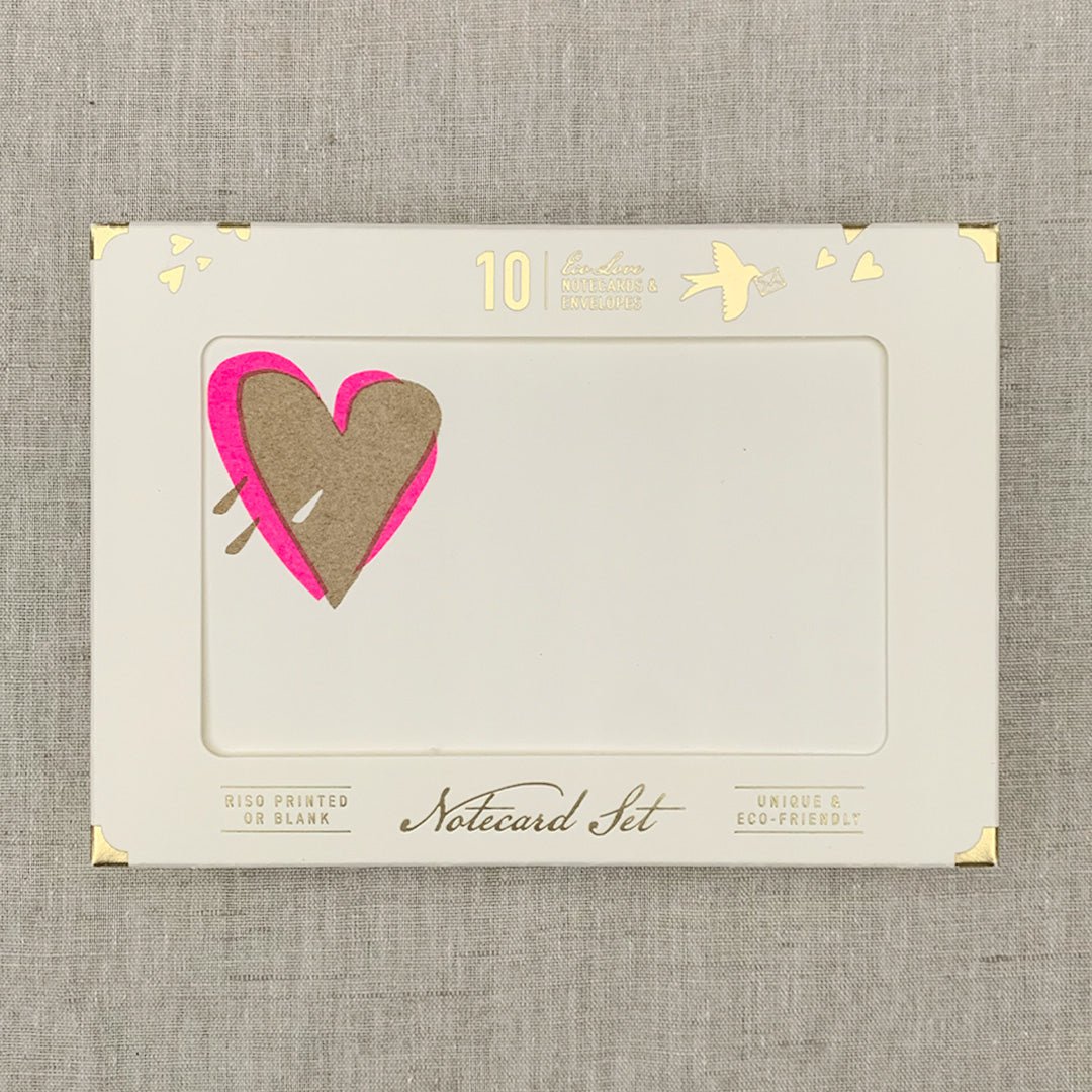 Notecard Set / RISO -afdrukken / hart / duurzaam
