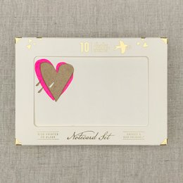 Notecard Set / Riso Printing / Heart / Sustainable