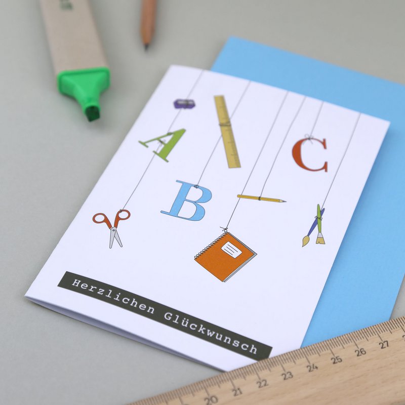 Einschulungskarte Buchstaben Finn ABC