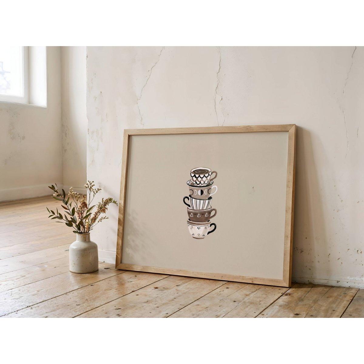 Koffie kopjes poster, koffie kunst print, koffiemokken print, koffie hoek print, koffie poster, koffiekopje kunst aan de muur, Trendy keuken kunst aan de muur