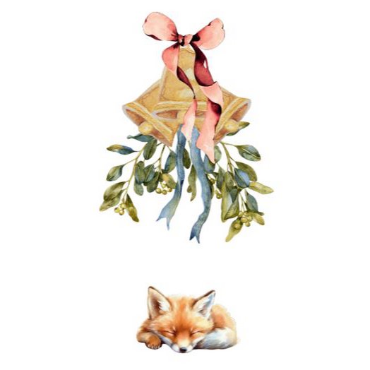 Duurzame kerstkaart - Mistletoe fox