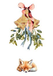 Duurzame kerstkaart - Mistletoe fox