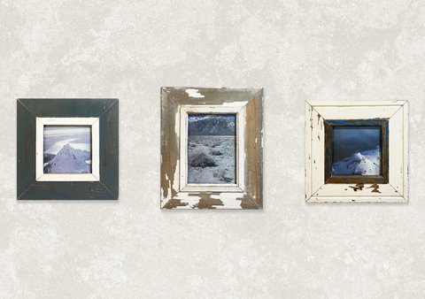 Koud - Samenstelling van 3 frames van teruggewonnen hout