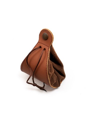 COIN PURSE SUEDE-LEATHER - BLACK / BROWN - ST648