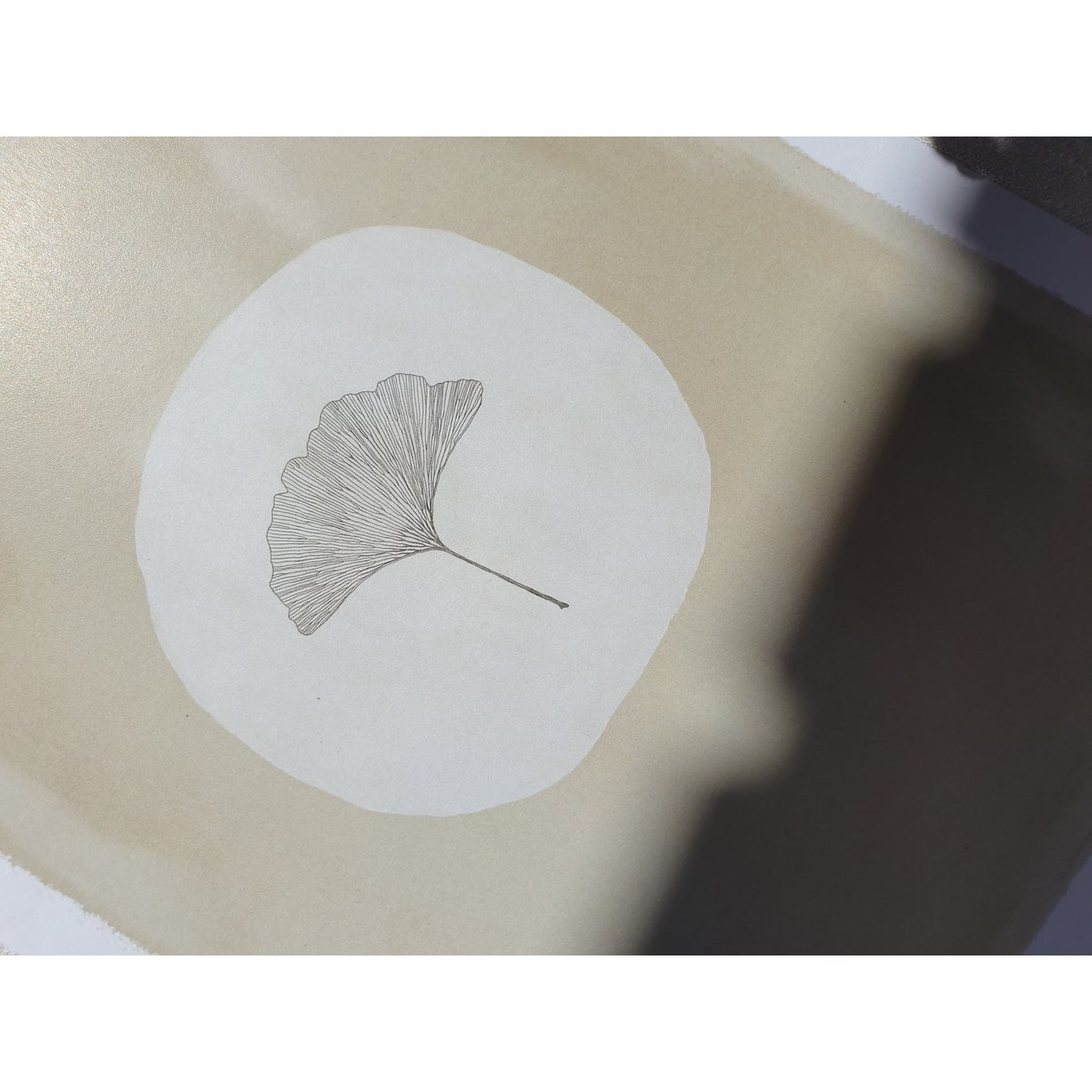 Japandi Plantenposter "White Ginkgo" A4 - Duurzame kunstprints op gerecycled papier in cellofaan