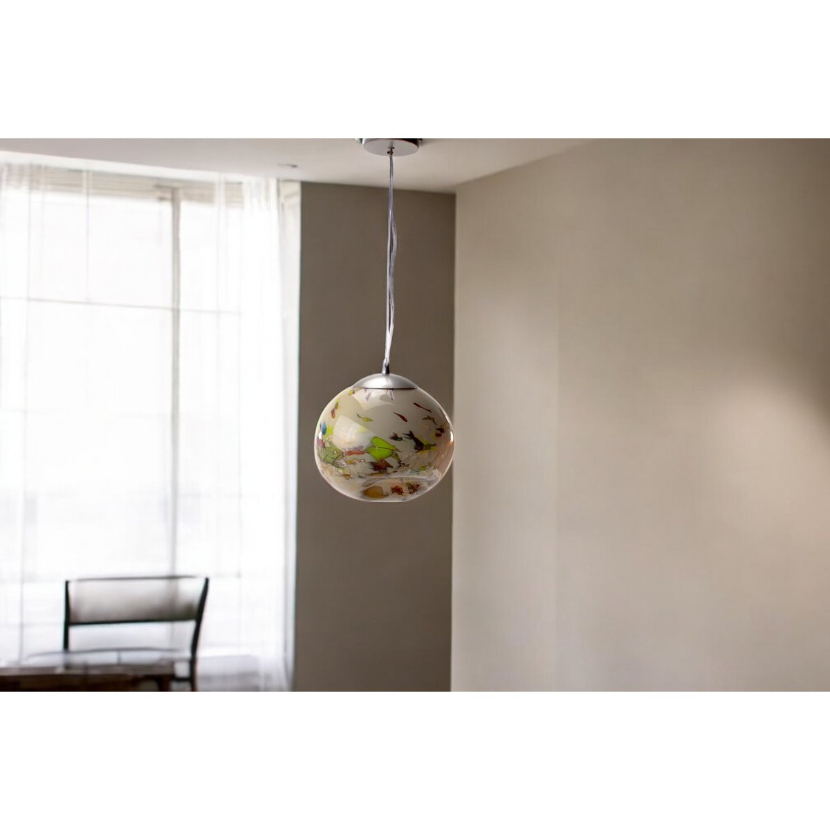 Hanglamp Linea Multicolor Bol | Glass Pendant | Design Hanglamp