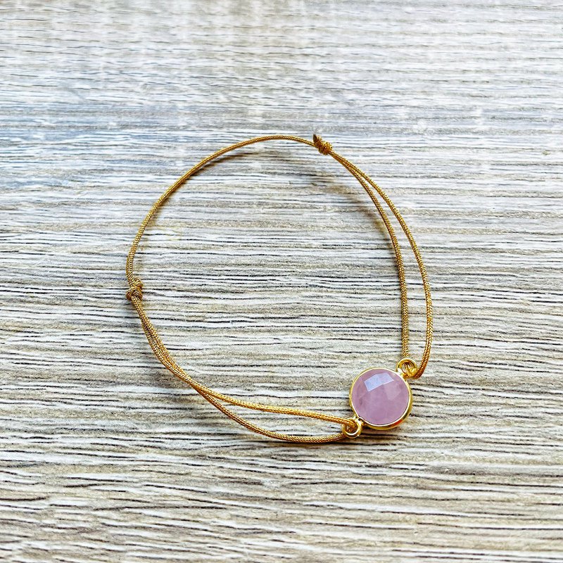 Alba natural stone silver gilt sliding cord bracelet