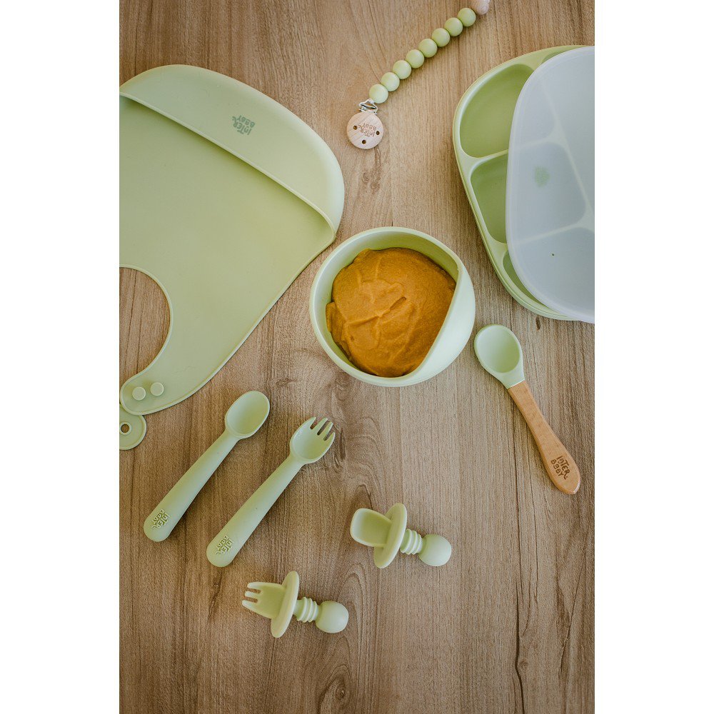 Siliconenlepel en vork van Olive Green
