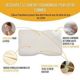Oreiller Cervical Ergonomique | DUO PREMIUM