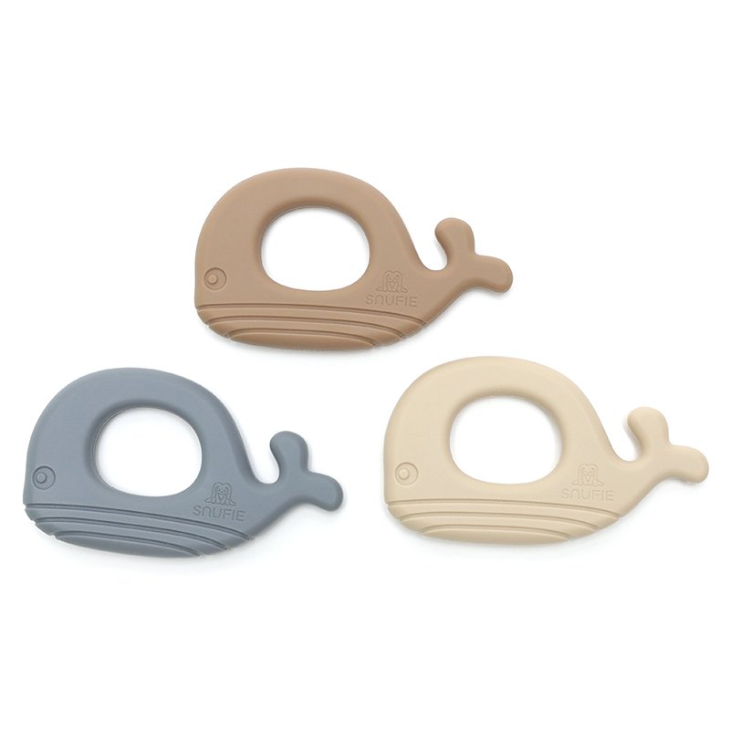 WHALE | Soft Silicone Teething Toy | STEEL