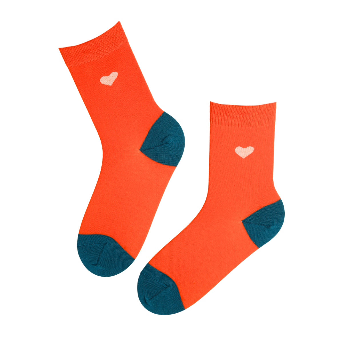 ELLI orange cotton socks with a heart