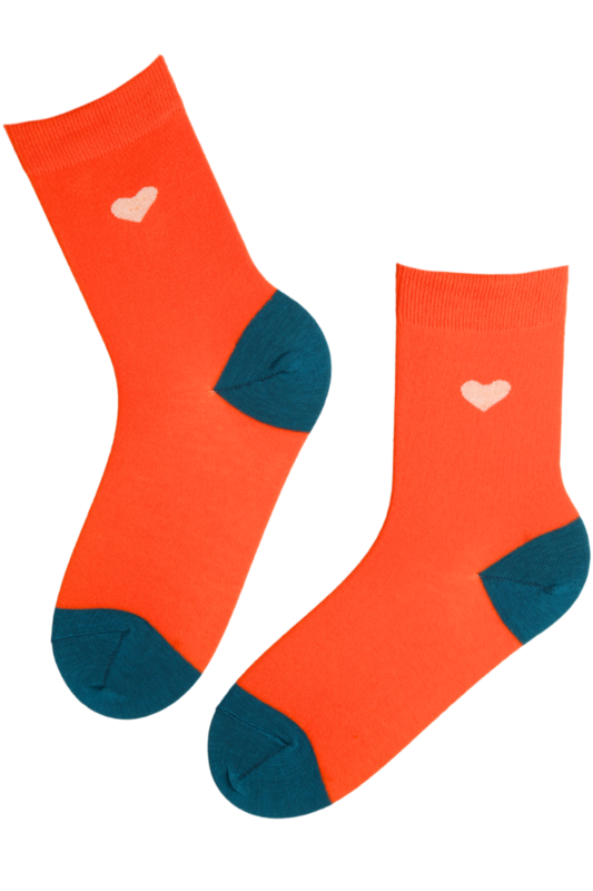 ELLI orange cotton socks with a heart