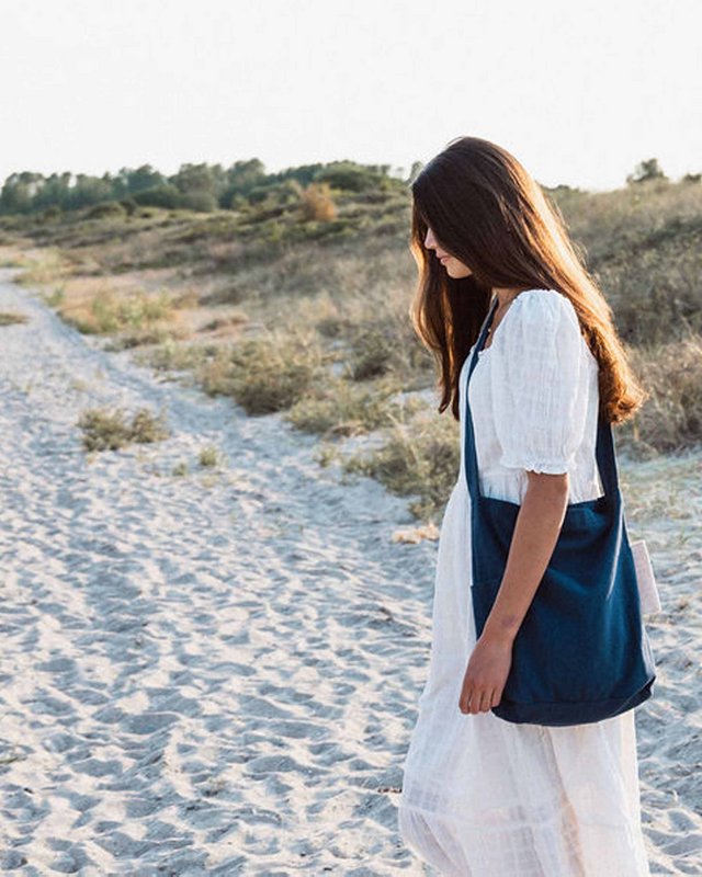 Mira Canvas Taske - Dark Denim