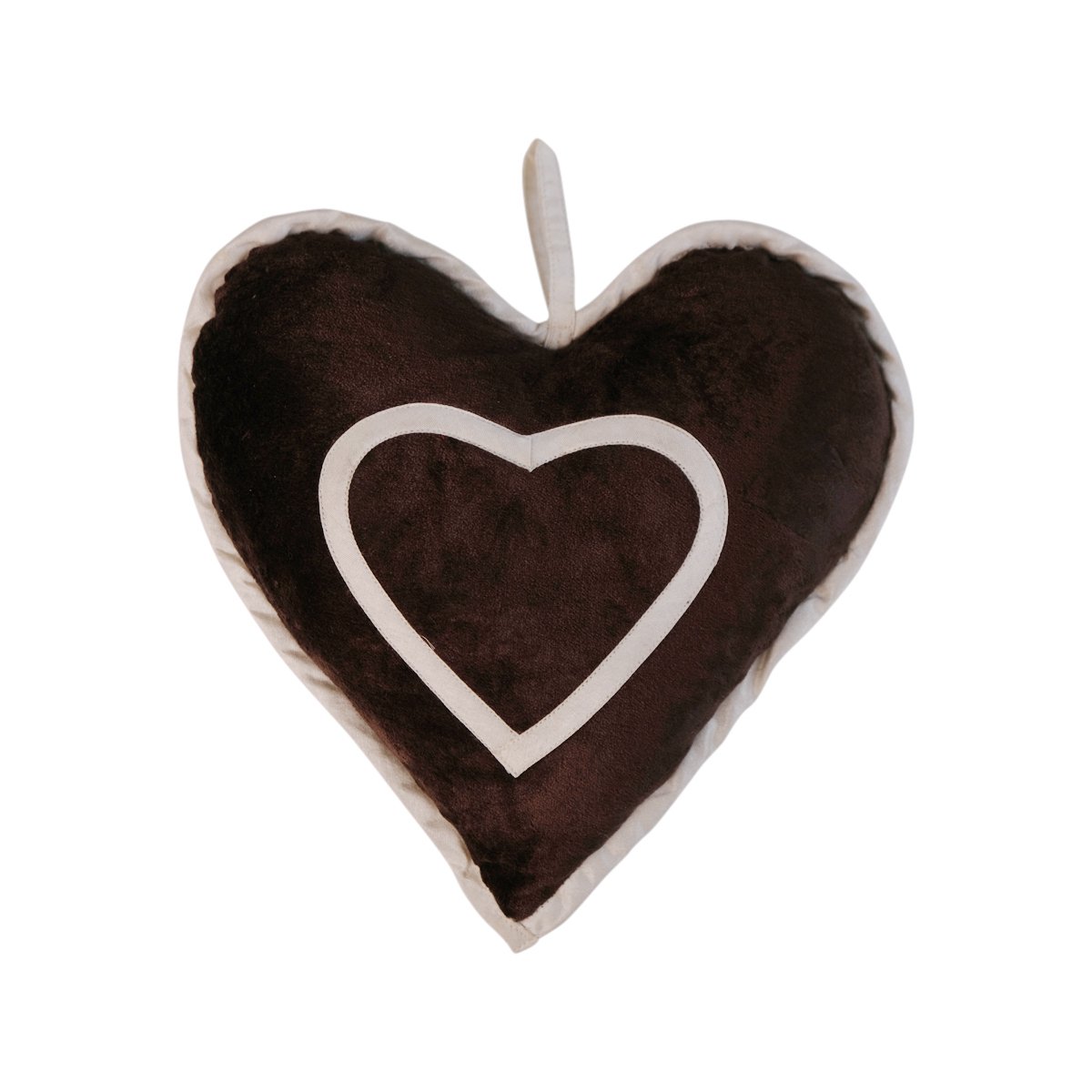 Heart Valentin cushion brown 25x23cm