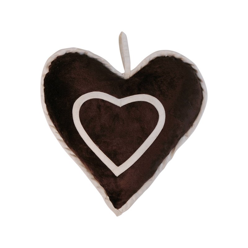 Heart Valentin cushion brown 25x23cm