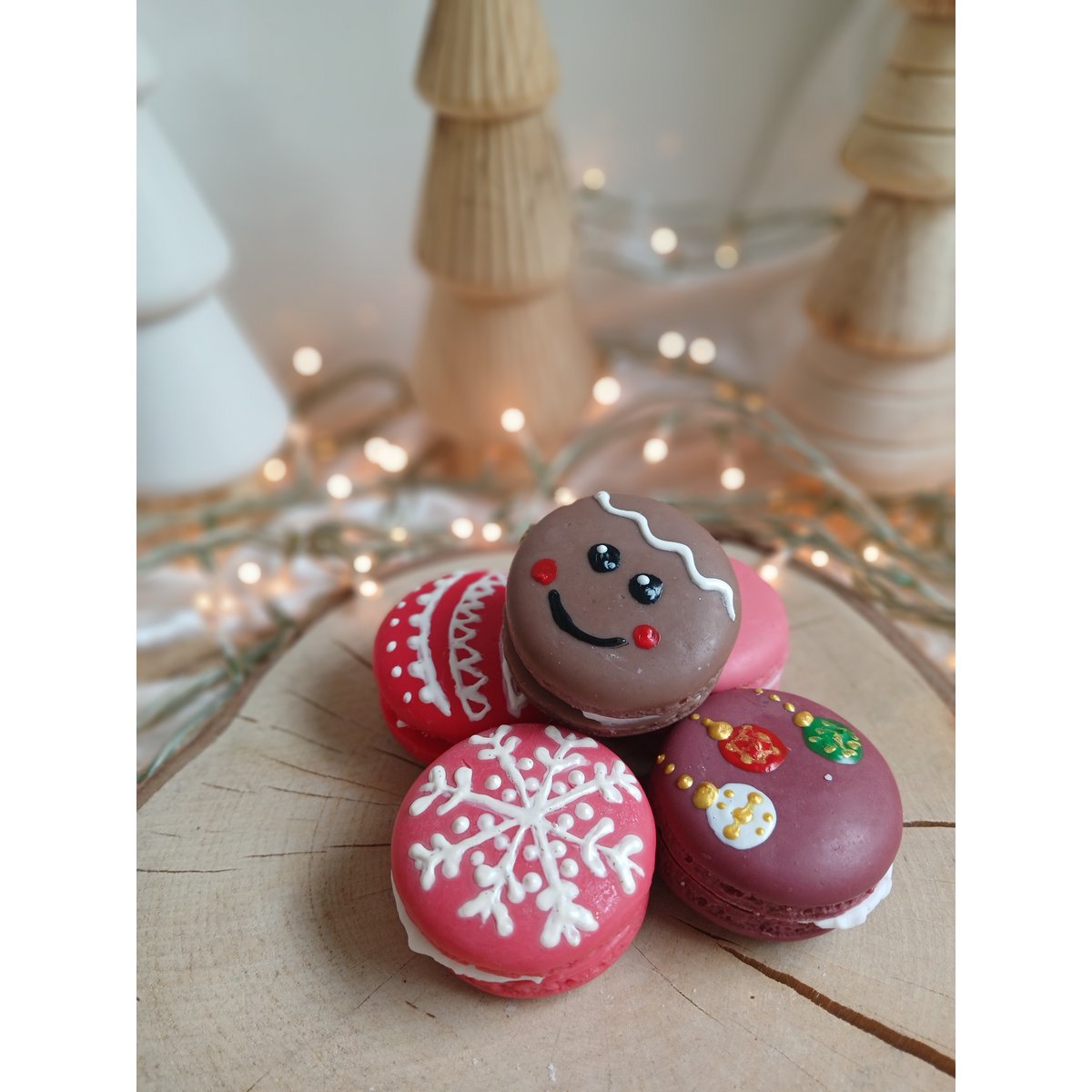 Weihnachts-Macarrons-Wachs schmilzt