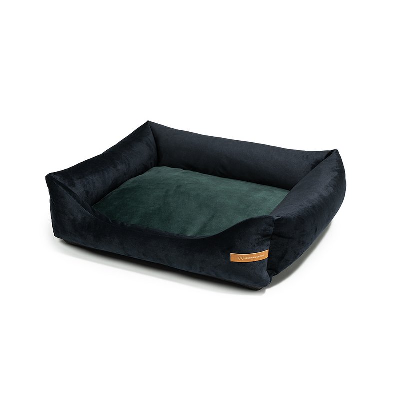 "Otto" black dog bed with orthopaedic mattress
