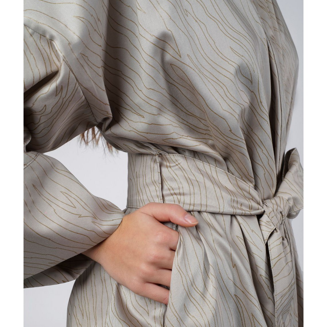 Szlafrok kimono piaskowy migdałowy
