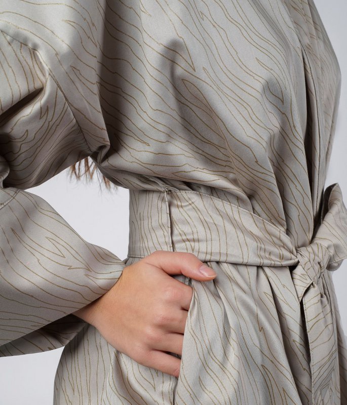Szlafrok kimono piaskowy migdałowy