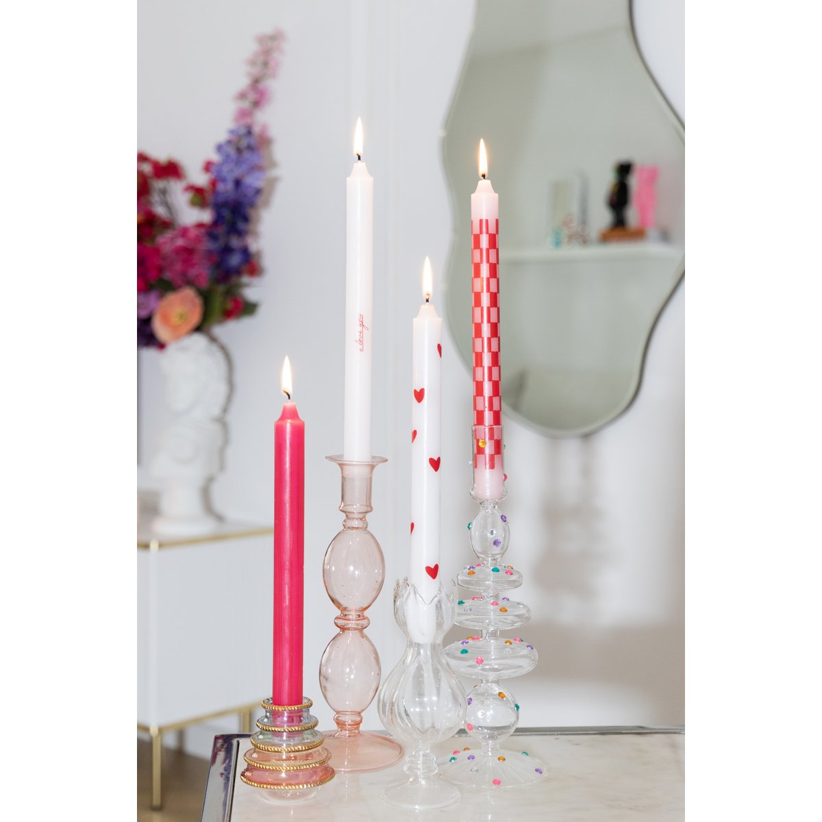 Print Dinner candles - Set of 4 - Perfect Match