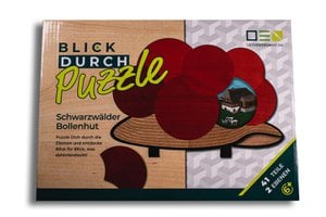 Blick-Durch-Puzzle: Schwarzwälder Bollenhut | Mehrschichtiges Holzpuzzle für die ganze Familie | Geschenk für Schwarzwaldliebhaber