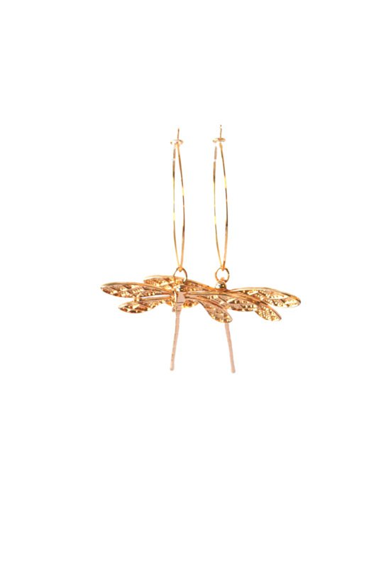 Ovale creolen met libellen 24K goldplated