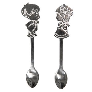 Spoons set of 2 12 cm silver -colored metal children tablespoons