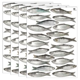 Watercolor sardine wall sticker