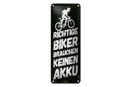 Targa in metallo con scritta 27x10 cm I veri motociclisti non hanno bisogno di una targa decorativa a batteria