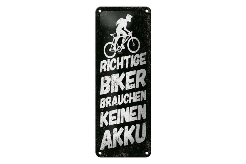Targa in metallo con scritta 27x10 cm I veri motociclisti non hanno bisogno di una targa decorativa a batteria