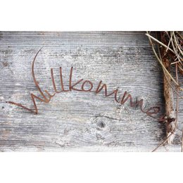 Patina lettering Welcome for door wreath or wall decoration