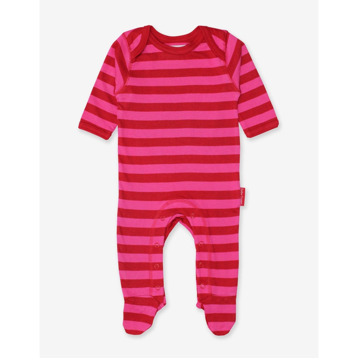 Bio-cotton baby romper with apple printing and stripes 2-er pack